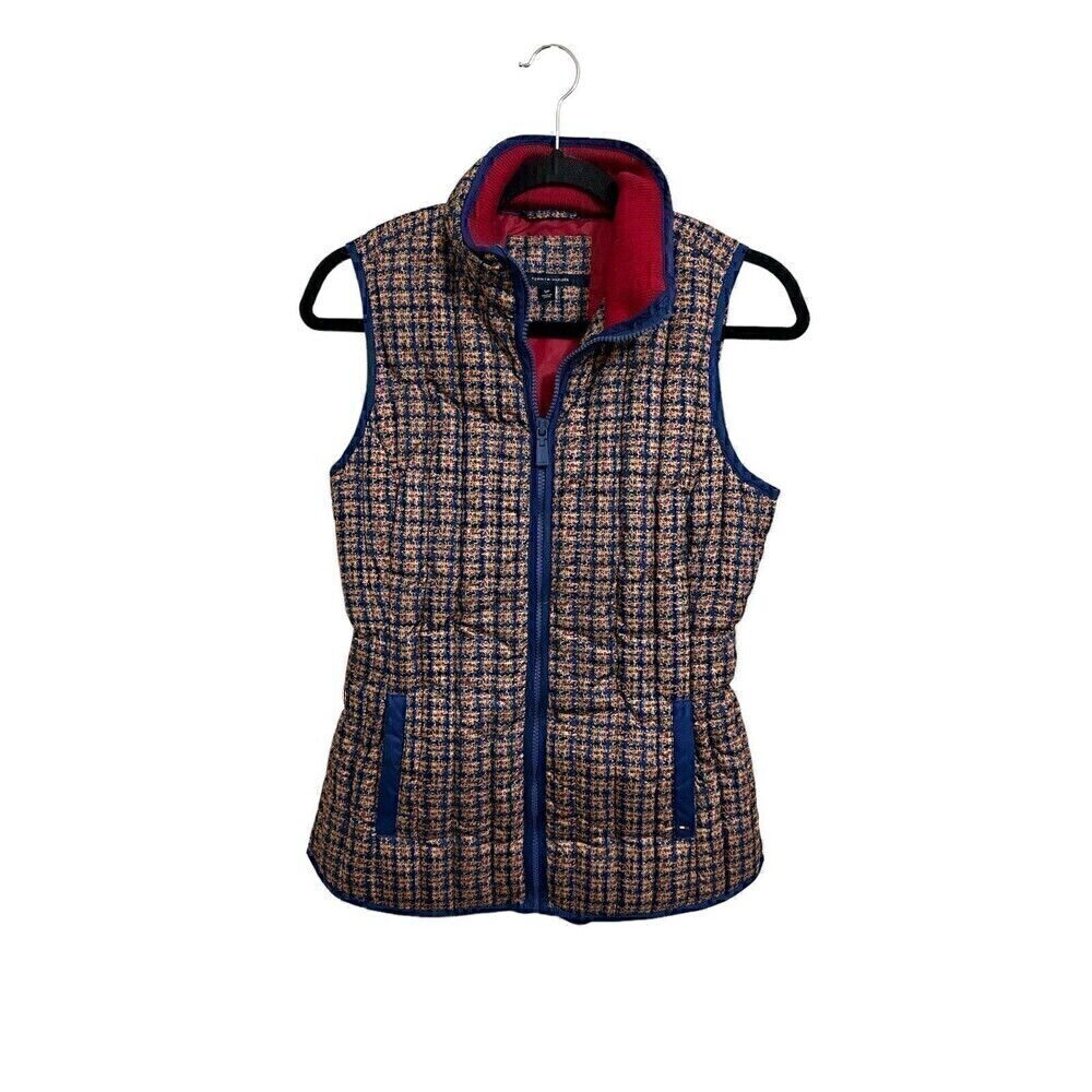 Tommy Hilfiger Vest Womens Size Small Petite Sleeveless Collared Down Puffer Top